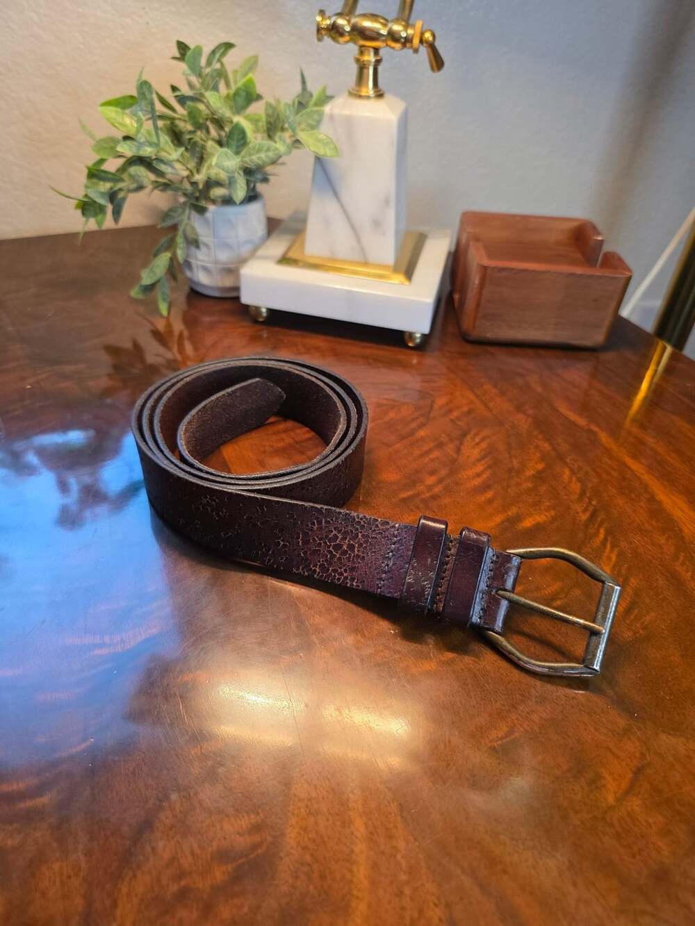Tulliani Leather Belt Size 44 Brown